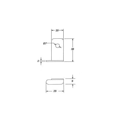 Hinge Stop Zinc Yellow