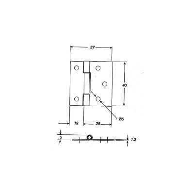 Small Butt Hinge Mild Steel Zinc White