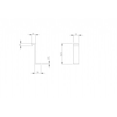 Long Panel Bracket 50mm Zinc White