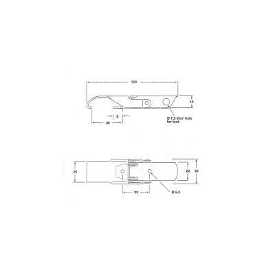 Toggle Latch With Solid Hook Zinc Yellow