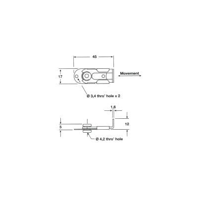 Slide Latch Zinc Yellow