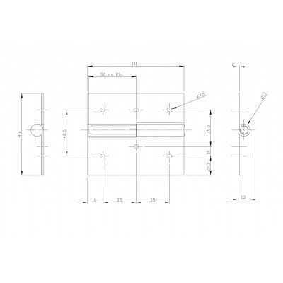 Slide On Hinge 50mm Pin
