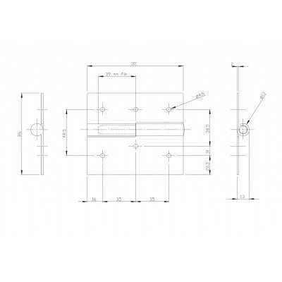 Slide On Hinge 39mm Pin