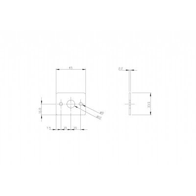 Small Flat Hole Plate Zinc White