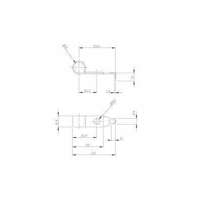 Cable Bracket B29 1.6mm Zinc Yellow