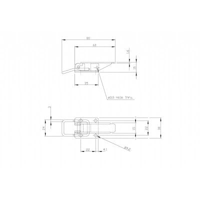 Toggle Latch 3mm Wire Link Zinc Yellow