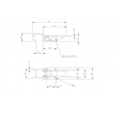 Toggle Latch Outside Mounting Holes DD link Zinc Yellow Toggle Latches Toggle Latch Outside Mounting Holes DD link Zinc Yellow