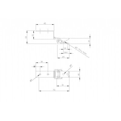 Toggle Latch Stainless Steel 304 Hinged With Vr1-M-S