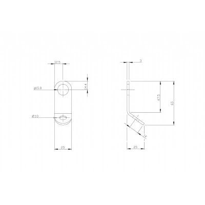 Tent Pole Bracket 3mm Zinc White