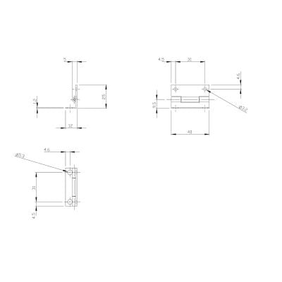 Hinge Stainless Steel Big Holes
