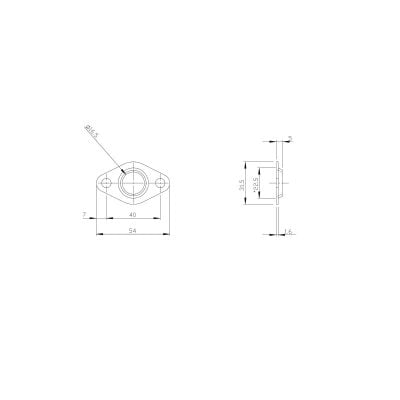 St 3552 Flange/Oval Bracket Zinc Yellow