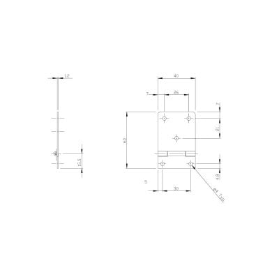 Hinge Shortlip With 3 Holes Nickel