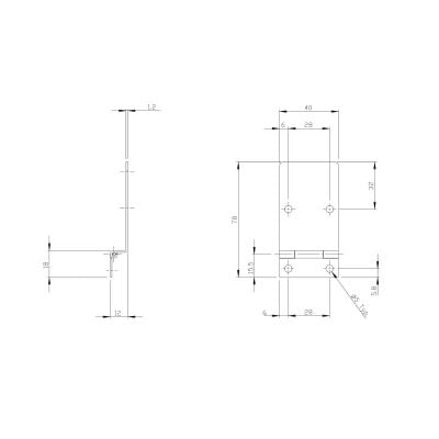 Hinge Short Bend Big Holes Big Side 90deg Angel 304 St/St