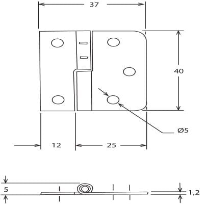 Slide On Hinge Nickel