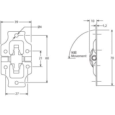 Heavy Duty Back Stay Hinge Nickel