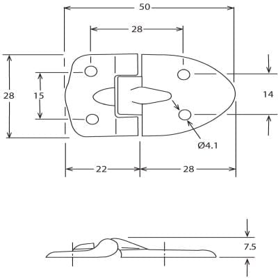 Back Stay Hinge Tear Hinge Nickel