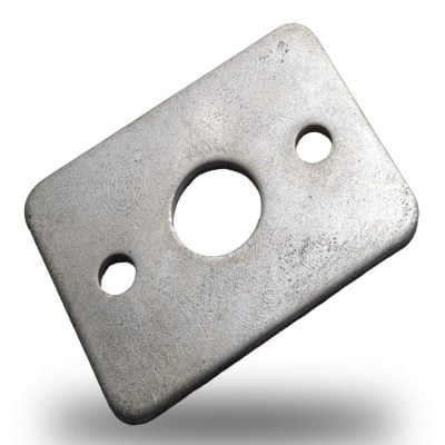 Small Flat Hole Plate Zinc White