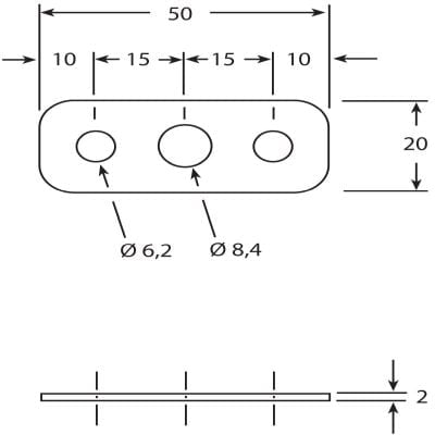 Small Holed Plate Zinc White