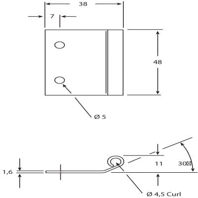 Glass Hinge Stainless Steel