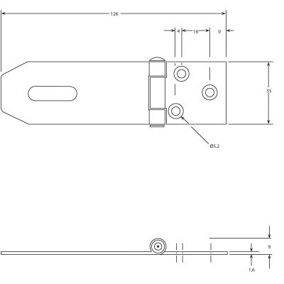 Large Hasp Zinc White