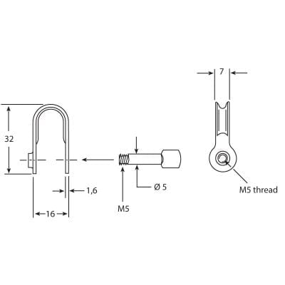 Shackle With Thread Pin Stainless Steel