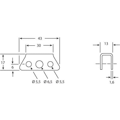 Shackel With Thread Pin Stainless Steel+Bracket Mount