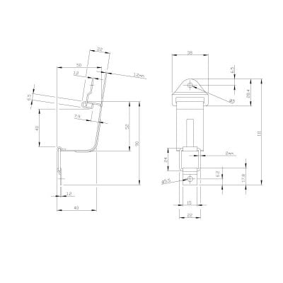 Hinge With Mounting Plate Stainless Steel