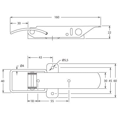 Toggle Latch Zinc Yellow