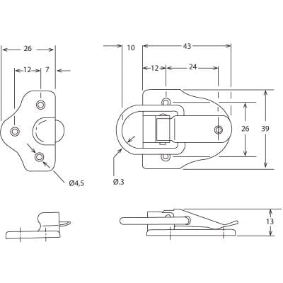 Classic Toggle Latch Small Nickel
