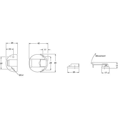 Surface Toggle Latch Nickel