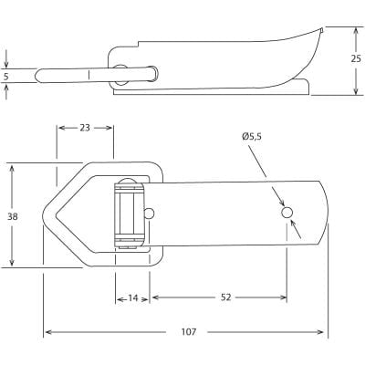 Toggle Latch V Link Zinc White