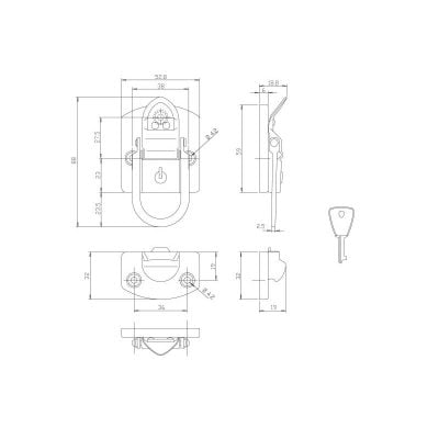 Toggle Latch Locking Nickel
