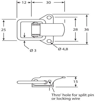 Toggle Latch 3mm Link Zinc White